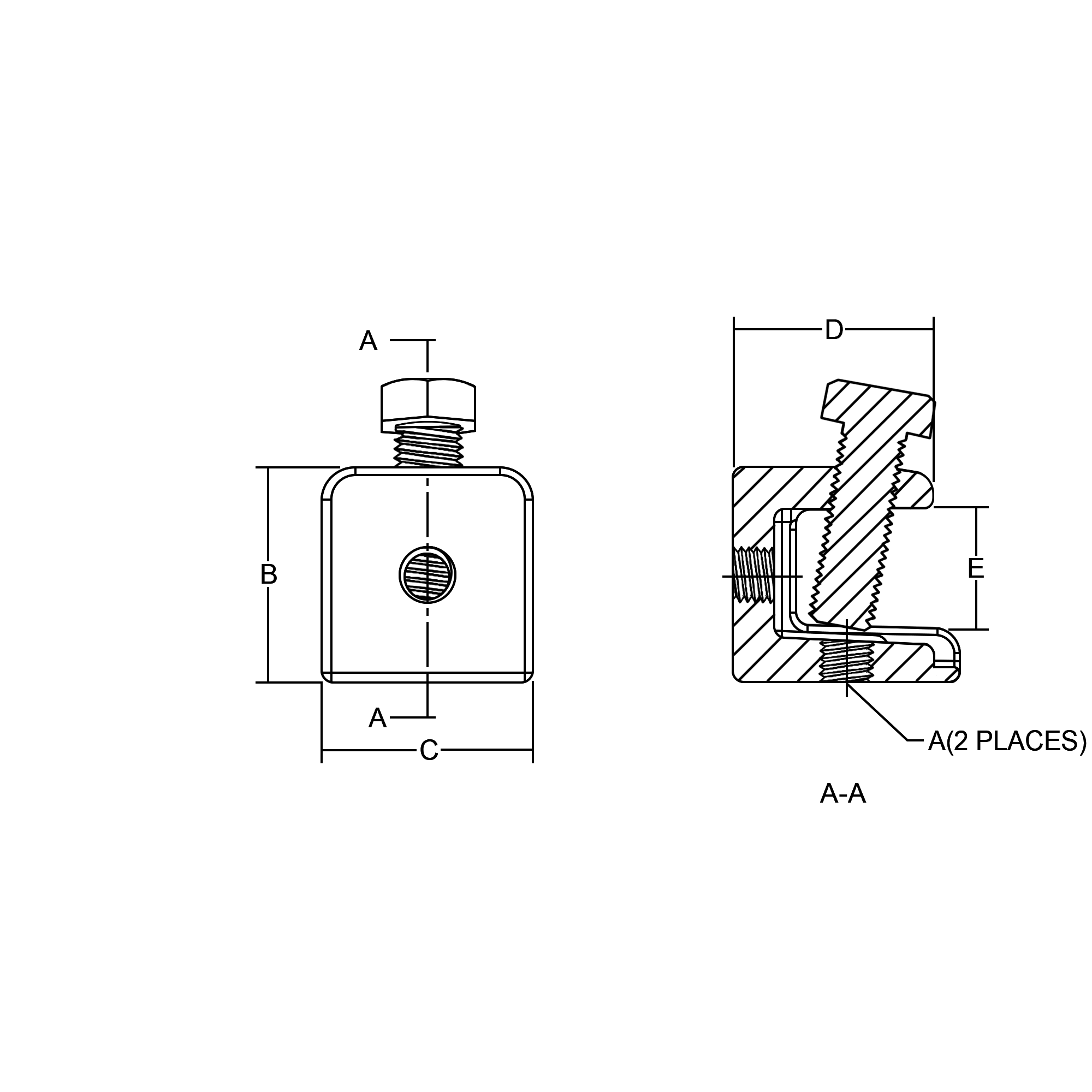 Beam Clamp - Technical Drawing