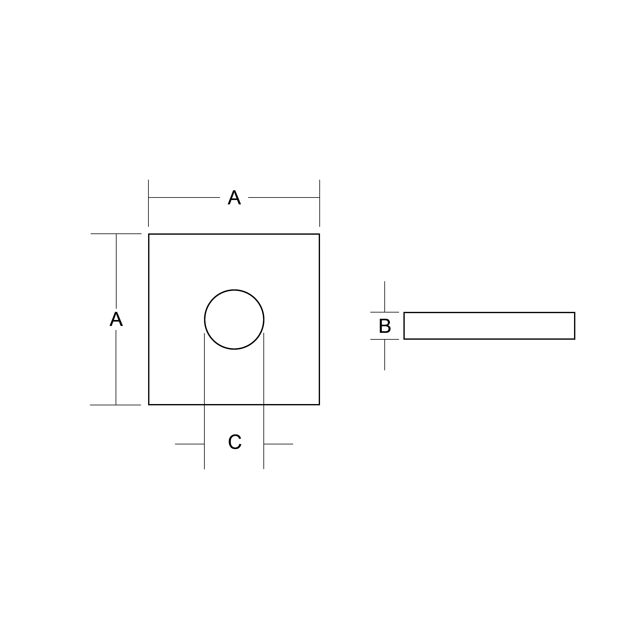 Square Washer - Technical Drawing