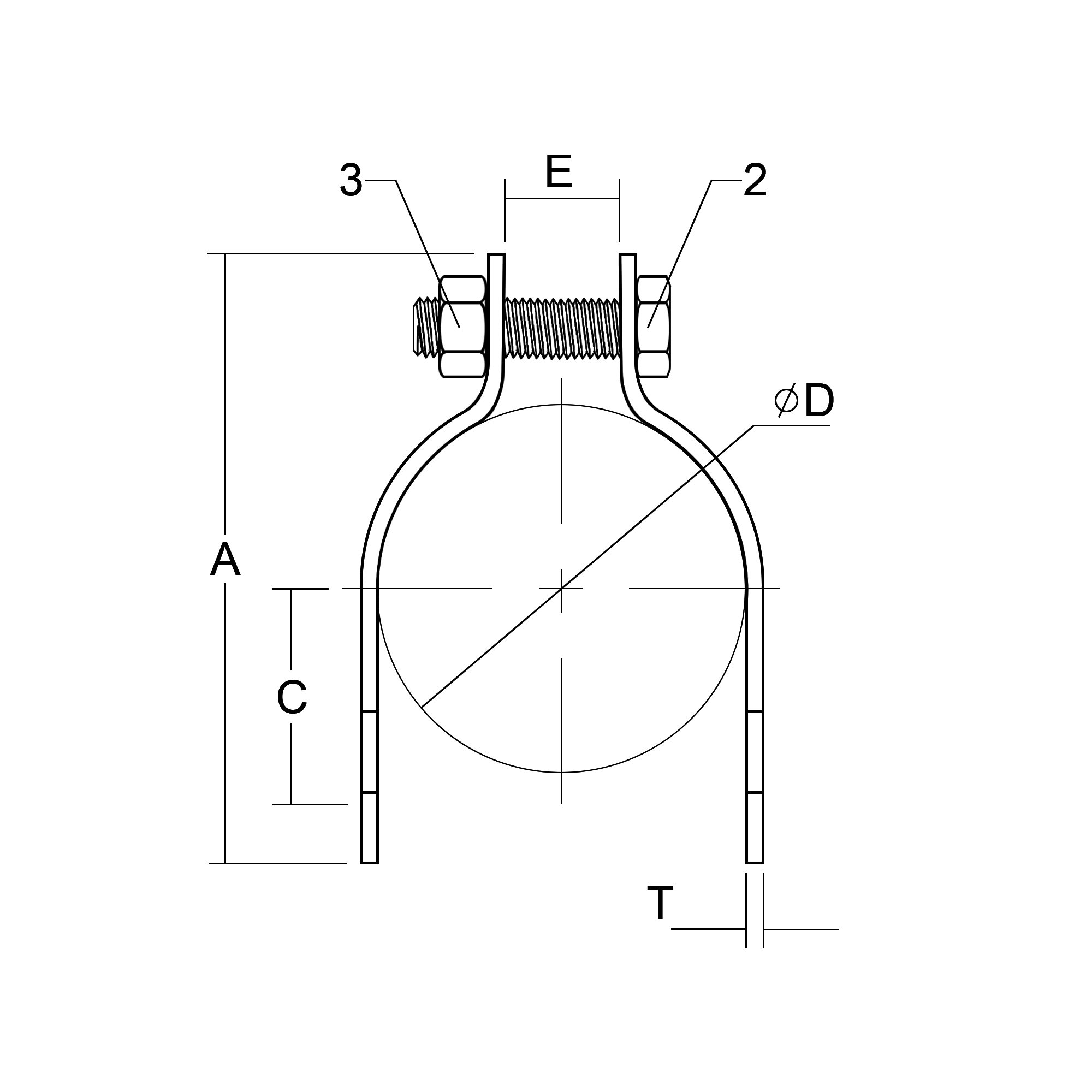 Strut Clamps - Technical Drawing