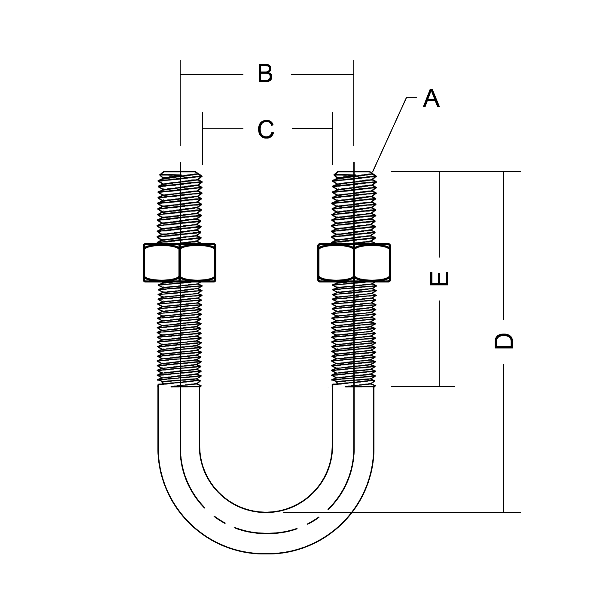 U-Bolts - Technical Drawing